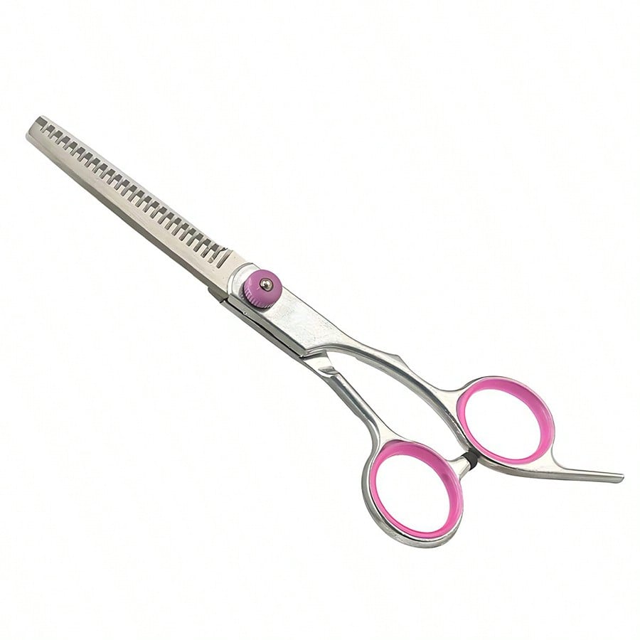 1pcs Professional Hair Cutting Scissor, Stainless Steel Home Hairdressing Scissors, Pink, Hairstyling Tools, Salon Beauty Travel Essentials