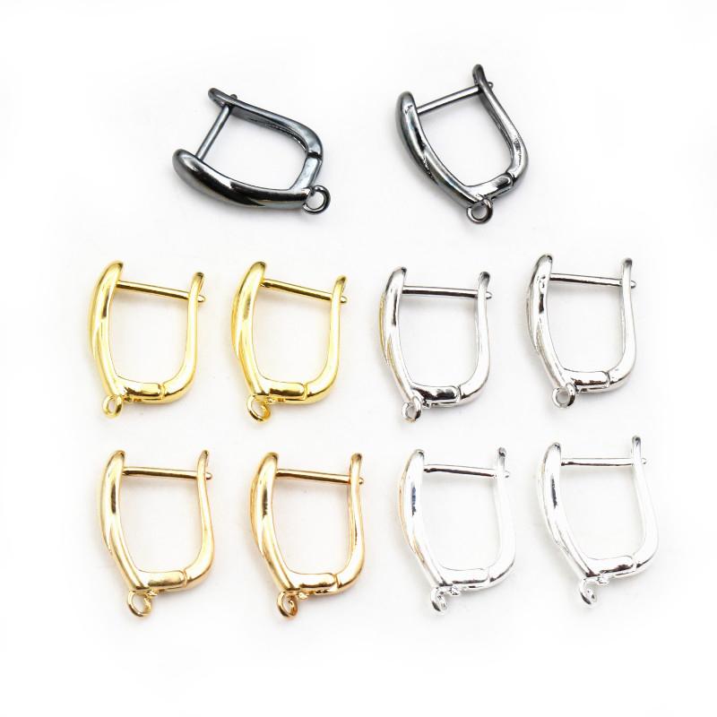10pcs 2-Styles French Earring Hooks Lever Back Open Loop Setting for DIY Earring Clips Clasp Jewelry Making Accessories Findings