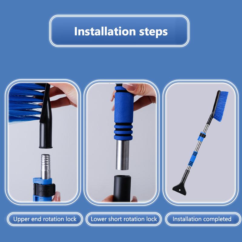 SEAMETAL 3 IN 1 Detachable Car Snow Sweeping Shovel With EVA Foam Handle Extendable Ice Scraper Car Windshield Snow Brush