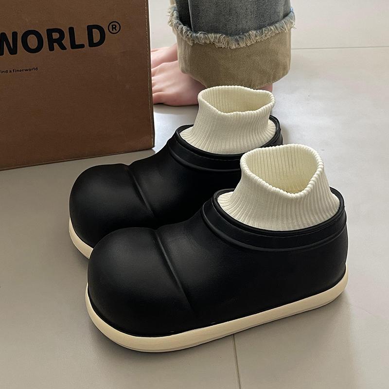 

Women s Autumn/Winter Thermal Cotton Boots Thick-Soled Comfortable Fashion Height-Enhancing Warm Suede Toe Cotton Boots Adorable 35 чёрный