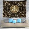 Viking Mystic Symbols Tapestry Home Decor  Psychedelic Scene Wall Hanging Boho  Raven Sofa Blanket