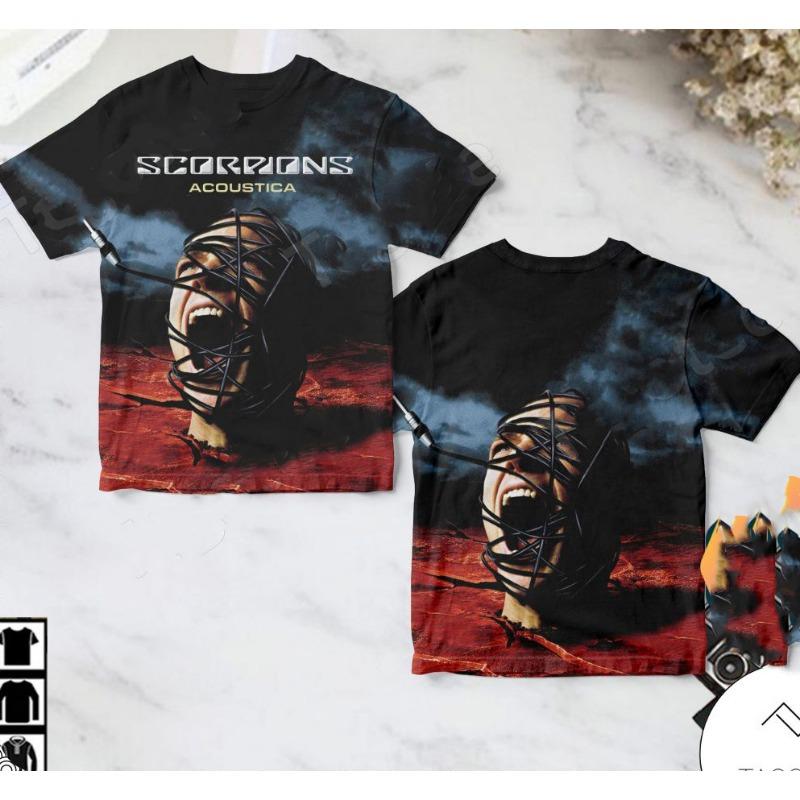 Neues Klassisches Scorpions Rockband 3D Druck T-Shirts Herren Damen Hip Hop Kurzarm T-Shirt Sommer Übergroß Streetwear Oberteile