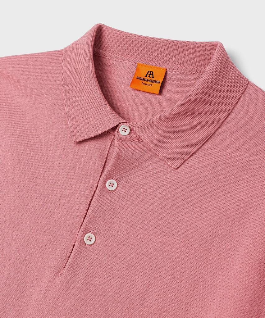 Andeleusenandeleusen Short-Sleeve Knit Polo Shirt Lyserød