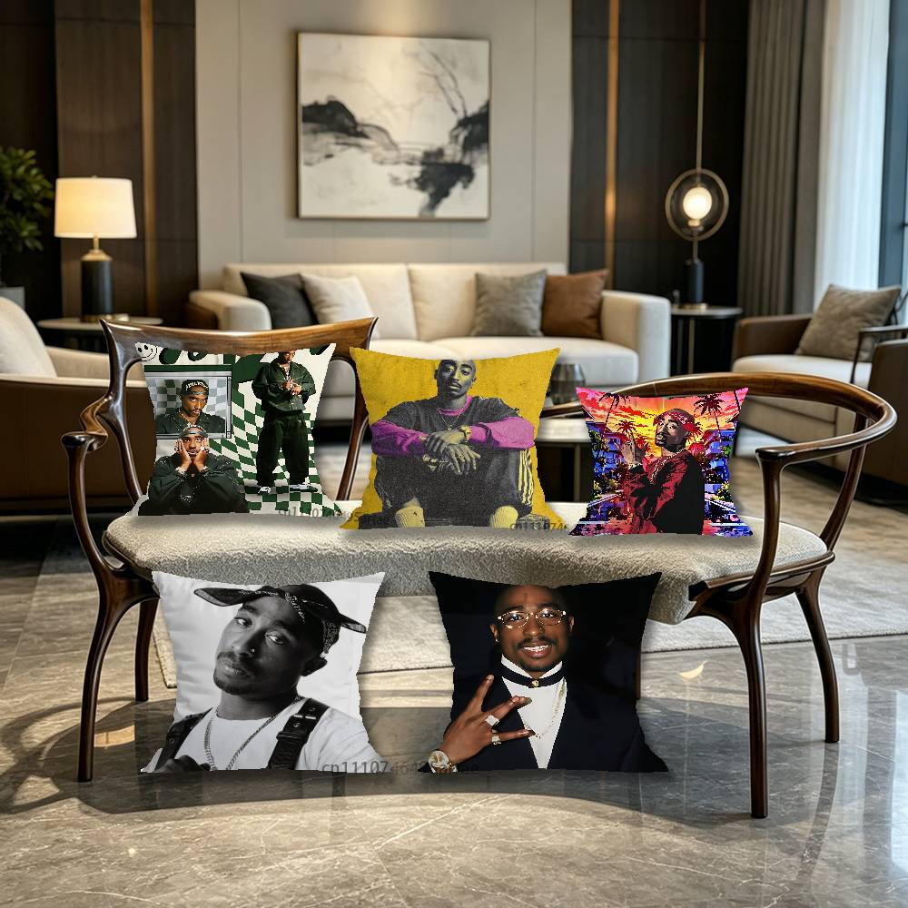 Rap Legend 2Pac Pillow Case Living Room Sofa Cushion Cover Suitable For Home Bedroom Room Decoration