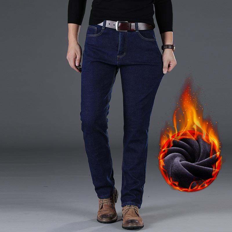 Gepolsterte Jeans Herren Herbst und Winter Modelle verdickt warme gerade lose externe lässige Baumwolle Winterhose männlich