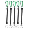 5Pcs Coiled Fishing Lanyard with Carabiner Retractable Safety Coiled Tether Fishing Ropes Pliers Lip Fishing Tackle