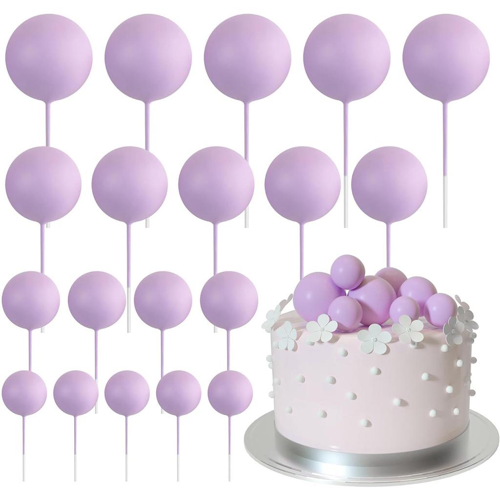 20 Pcs  Mini Balloons Sticks Red Balls Cake Picks Cake Topper Balls Cake Decorations for Wedding Birthday Cake Decorations