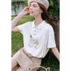 Betu Women's Lyocell Cotton Embroidered T-Shirt