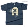 Unisexs Cotton Cute Ghost Holding Cat Graphic High Quality T Shirt Street Casual Style Tee for Unisex and Women