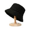 Korean Style Autumn Winter Lamb Wool Warm Embroidered Letter Fisherman Hat Sheep Shear Wool Japanese Style Casual Couple Simple Bucket Hat