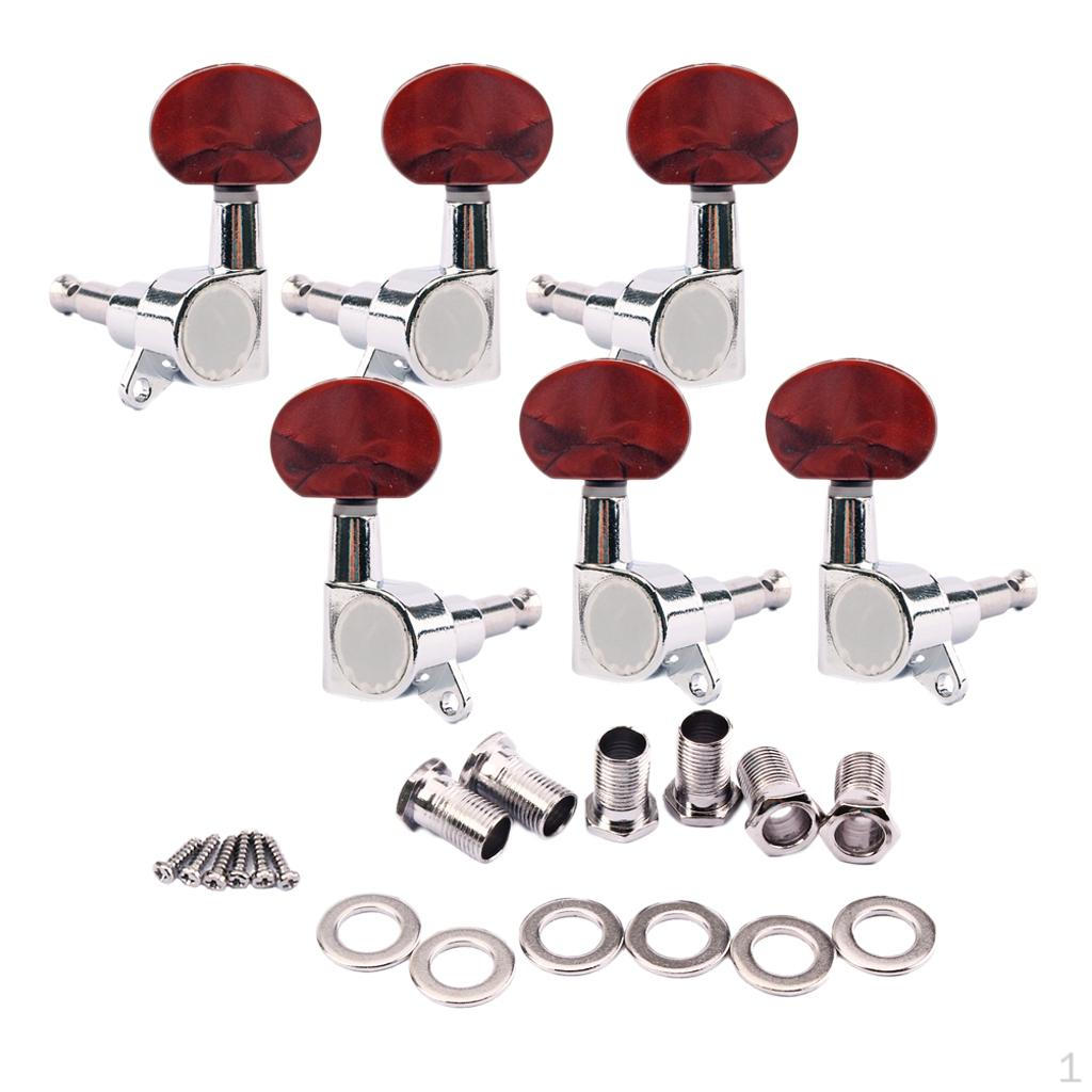 

3L 3R Chrome Enclosed Tuning Pegs Machine Heads for Acoustic Electric Guitar