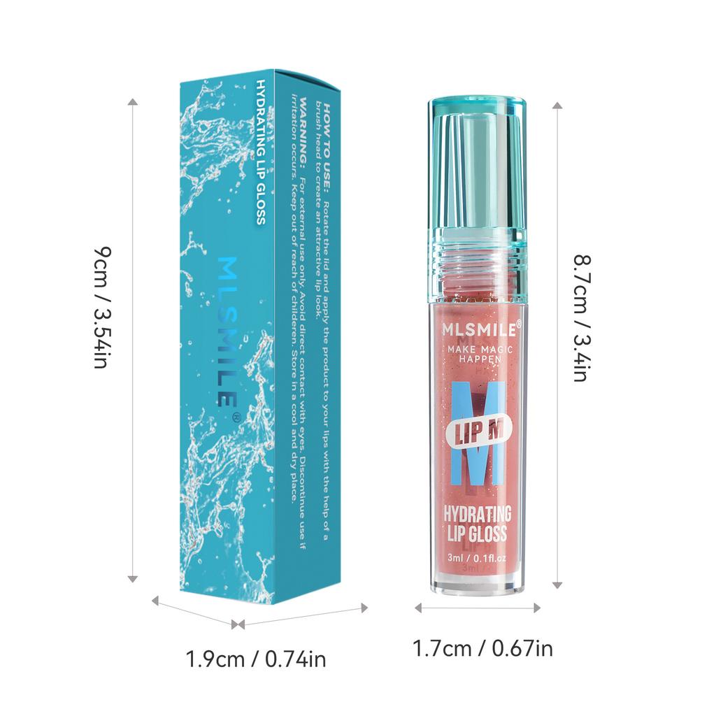MLSMILE Non-stick Cup Waterproof Lip Glaze Small Blue Bottle Liquid Lipstick 6 Colors Moisturizing and Moisturizing Fine Glitter Lip Gloss