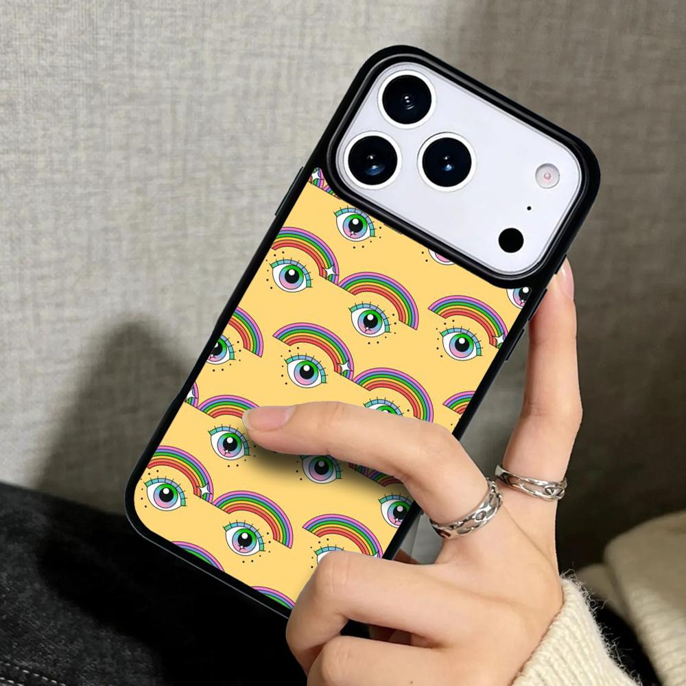 Capa Case for iPhone 17 Air 16 Pro Max 15 Plus 11 13 Mini 14 12 Back Phone Cover Eyeball Pattern