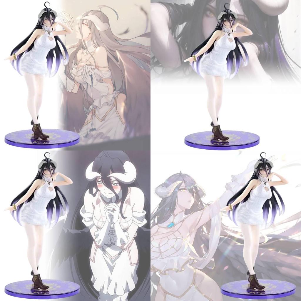 Elegant Overlord Albedo White Knitted Standing Model Figure Pvc Collectible Toy
