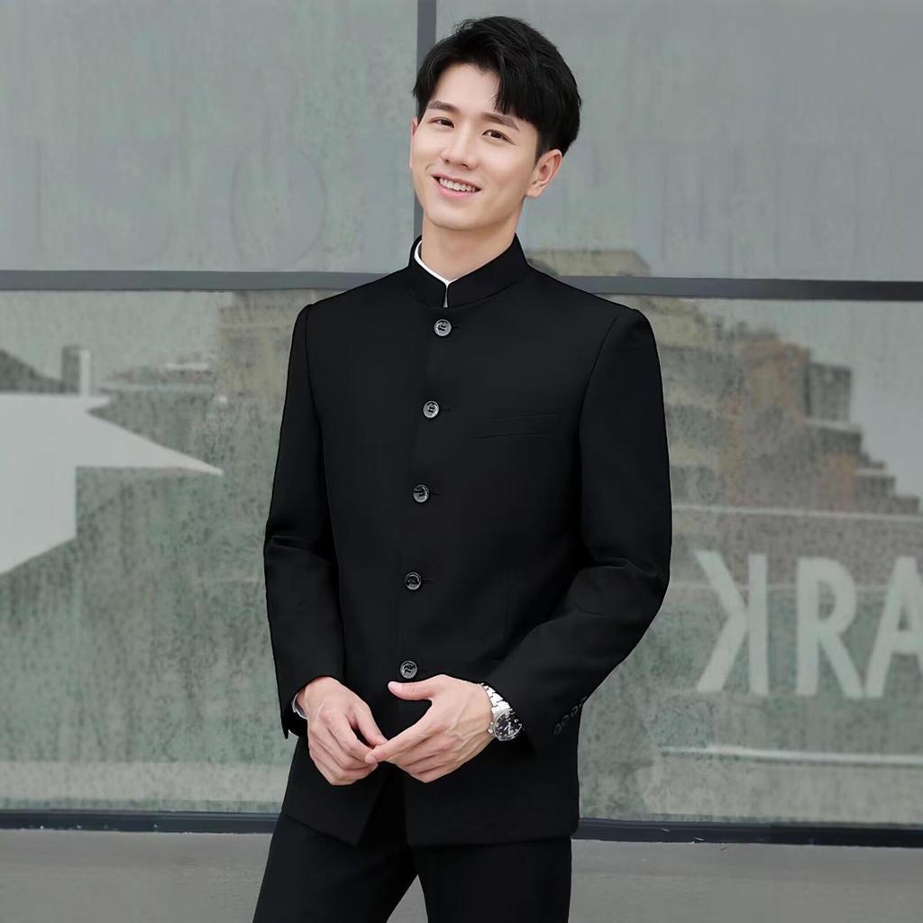 Schlanker Performance Retro Tang Anzug für junge Männer: Vierter Mai Studenten- und Herren-Zhongshan-Anzug