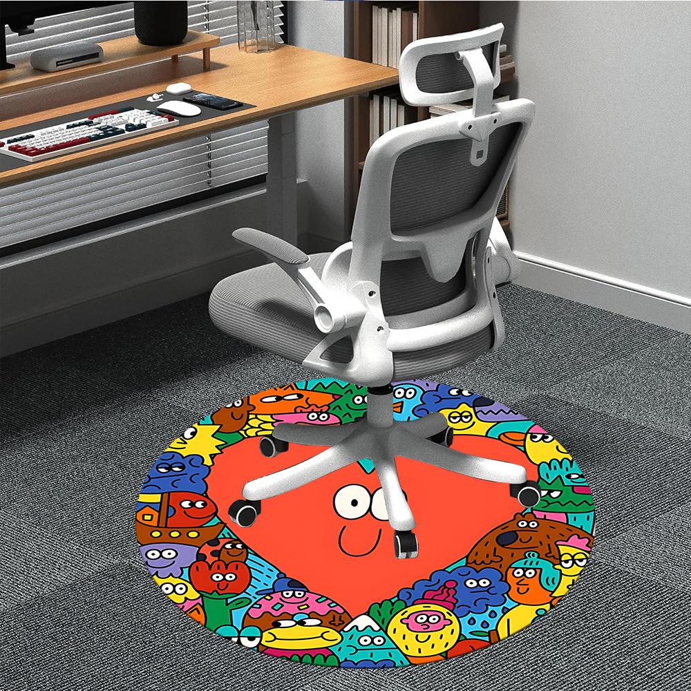 

1pc Heart Characters Office Round Area Rug, Indoor Mat Suitable ForOffice, Under Office Chairs Bedroom Living Room Home Decor, Room Decot213 80cm by 80cm