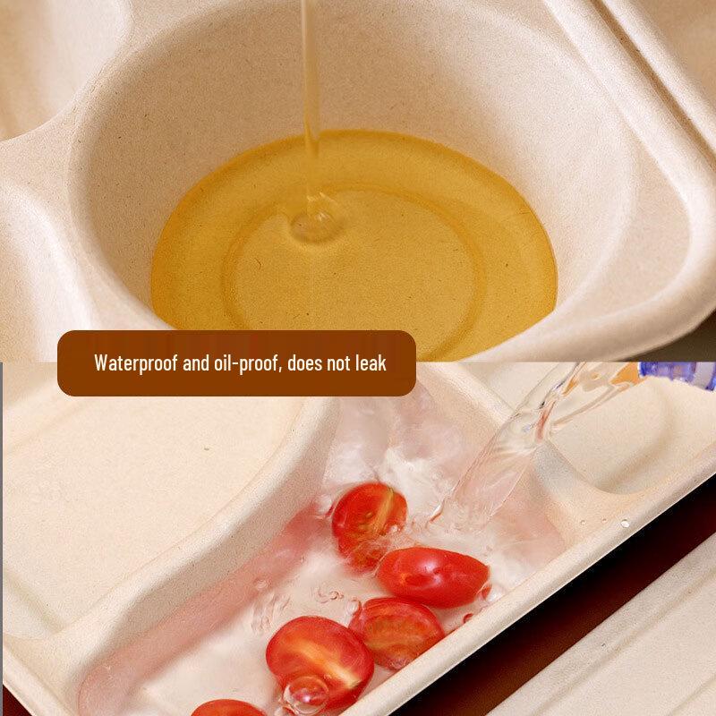 Disposable Degradable Corn Starch 5-Compartment Meal Prep Container