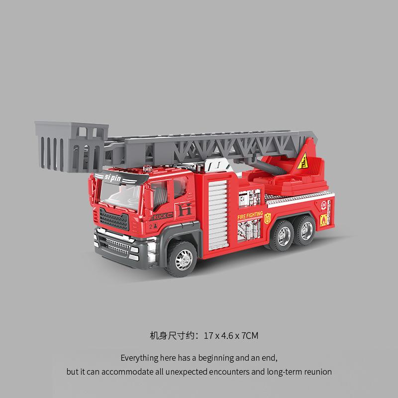Alloy Children Ladder Fire Truck Toy Boy Large Water Tanker Sprinkler Fireman Model Engineering Car Girl