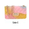 Women's Colorful Argyle Graffiti Jelly Crossbody Bag