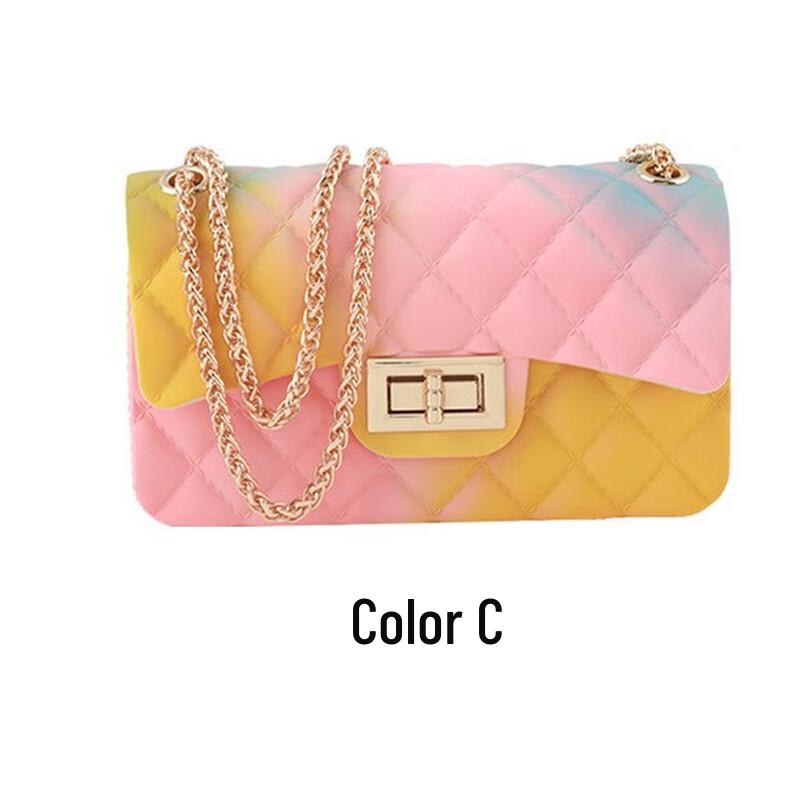 Women's Colorful Argyle Graffiti Jelly Crossbody Bag
