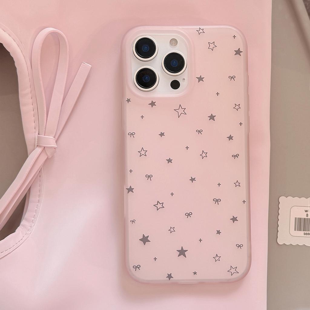 Gray Star Iphone16 Phone Case Apple 17 Gentle Pink 14promax Suitable for 13 Anti Fall 12 Niche 11