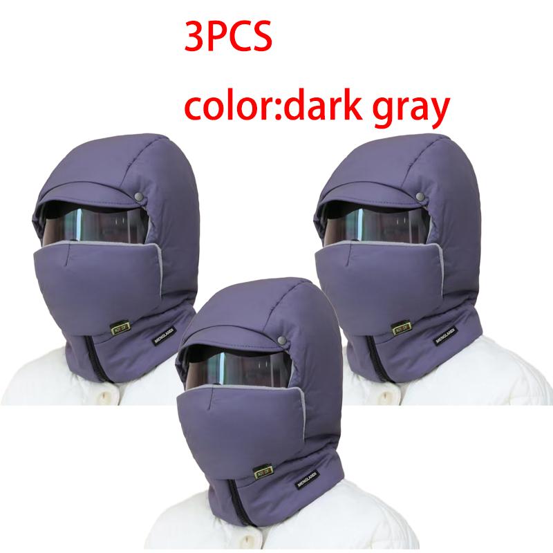1/2/3PCS Outdoor Windproof Warm Mask Thickened Full Face Head Cover with Goggles Adjustable Cycling Sking Unisex Motorcycle Mask