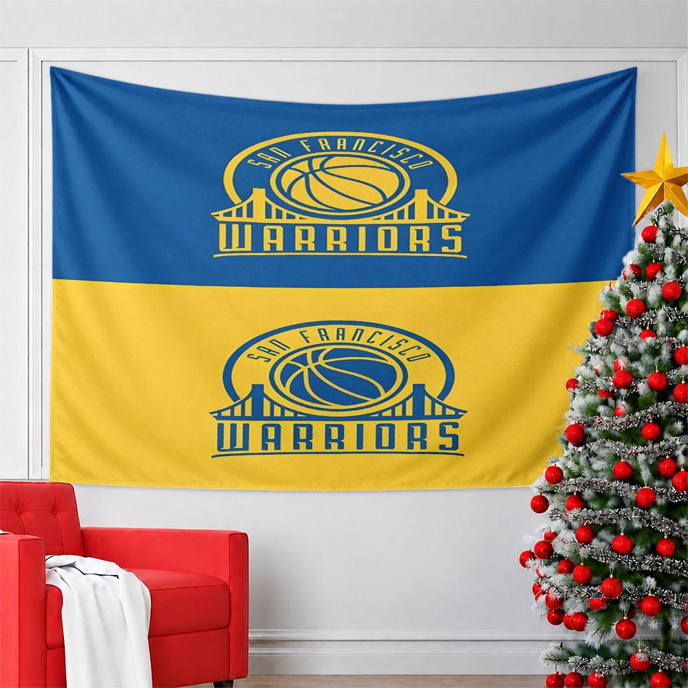 San Francisco Warriors Logo Design Pattern Wall Hanging Tapestry Decorative Tapestry Home Decor for Bedroom and Living Room