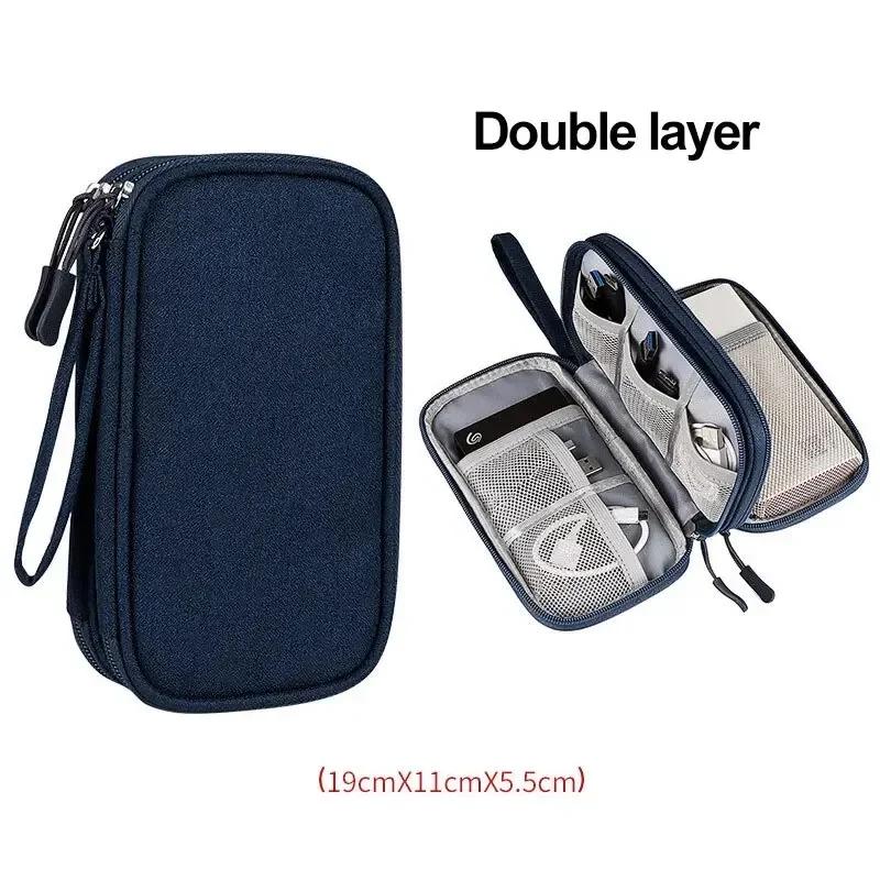 1PCS NEW Travel Organizer Bag Cable Storage Organizers Pouch Carry Case Portable Waterproof Double Layers Storage