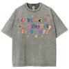 Cute Casual Elements Letter Print Women's T-Shirt Oversized Washed Breathable Short Sleeves Simple Style Tee