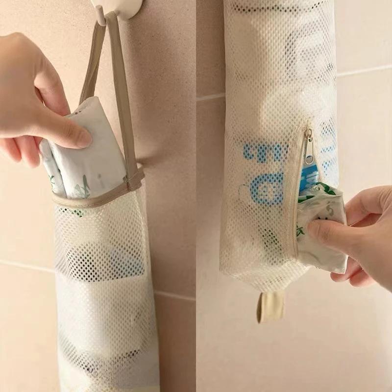 Bottom Open Hanging Storage Bag Multi-functional Large Capacity Wall Hanging Organizer Onion Ginger Garlic Garbage Storage Bags