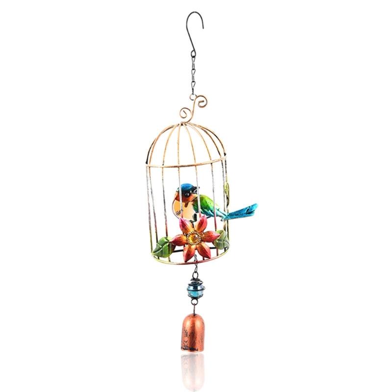 2pcs Birdcage Wind Chime Door Bells Decorations for Home Garden Backyard Hanging