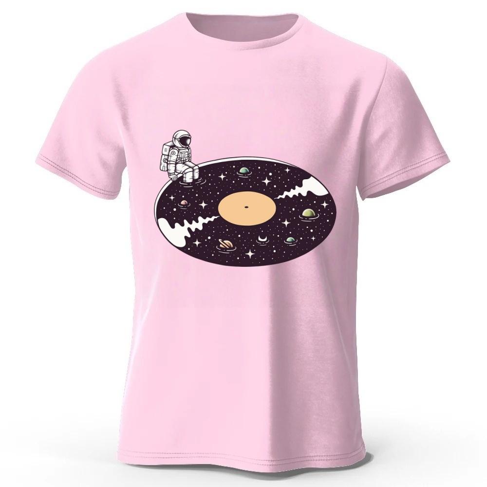 Summer New Universe Vinyl Record Music Pure Cotton Tshirt for Menwomen Fashion Casual Plus Size Loose Short Sleeved Soft Top