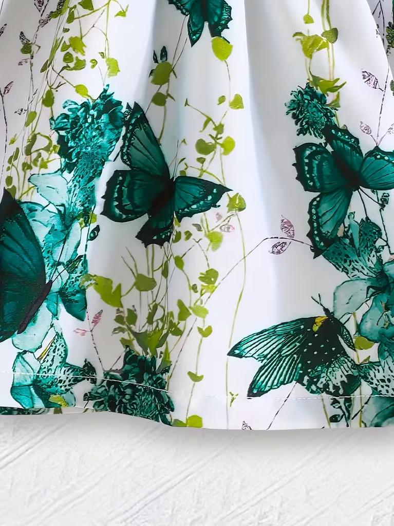 Baby Girls Floral Print Dress Casual Sleeveless Summer Princess Dress Cute Kids Clothing for Toddlers