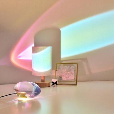 LED Bedside Light Angel Eyes Projection Night Light with Remote Control Sunset Table Lamp Bedroom