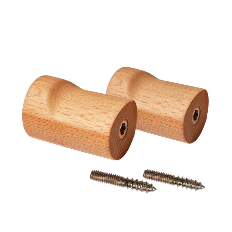 Nordic Solid Wood No-Drill Coat Hook for Wall, Bathroom, Bedroom, or Behind Door.