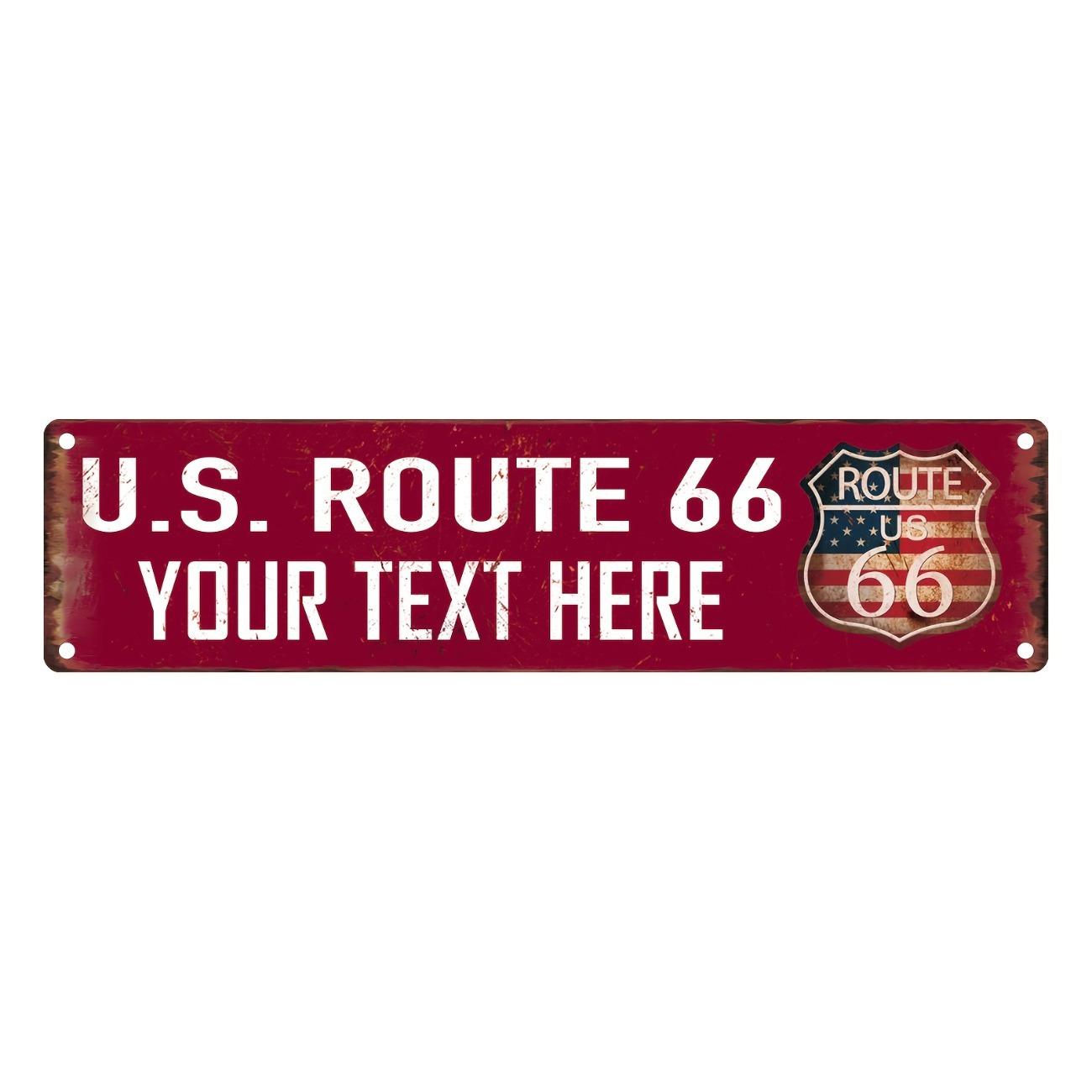 

1pc Retro US Route 66 Aluminum Metal Sign Vintage Wall Decor for Home Garage Bar Man Cave червоний
