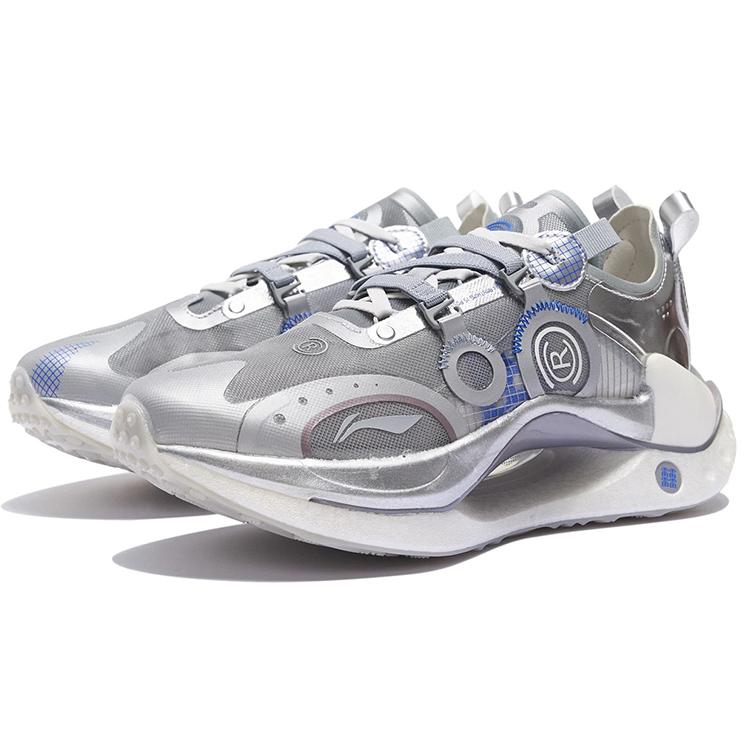 New LiNing Jueying CRC Casual Shoes Men Low Top Silver/Antarctic Gray AZGS083-2