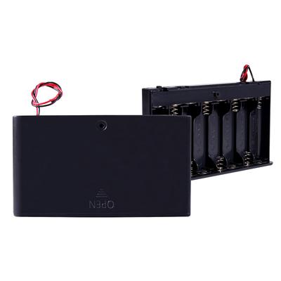 AA Battery Carrier Case with Safety Cover & Switch, Available In 1/2 Packs with 8-Slot