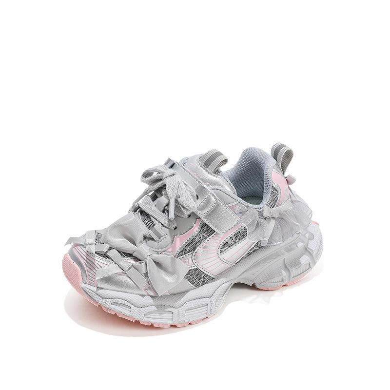 Size 26-37 girls shoes 2025 new sports shoes soft sole spring and autumn children's running shoes princess style casual shoes