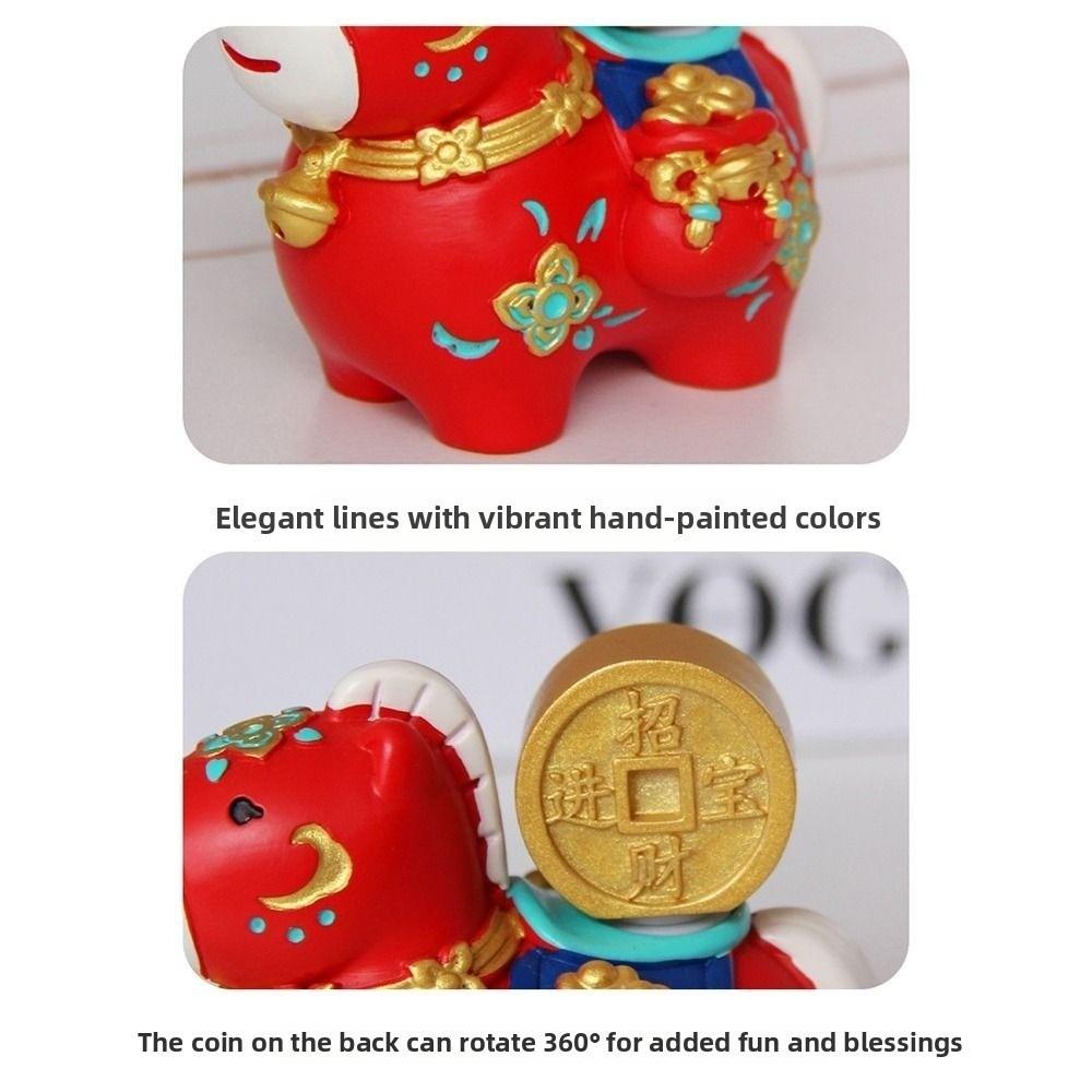 Cartoon Zodiac Horse Ornaments Handcrafted Rotatable Resin Cartoon Horse Statue Year of The Horse Horse Mascot