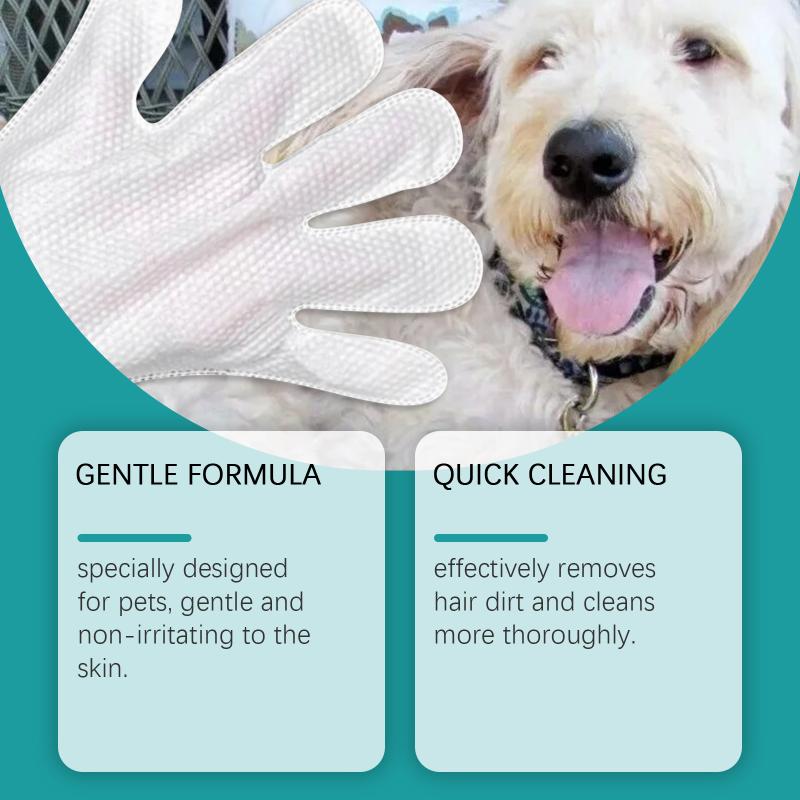 Kriath Pet Cleaning Gloves Removing Hair Dirt Improving Shine Of Pet Hair Eliminate Odor Skin Care Pet Glove Wipes 1pcs