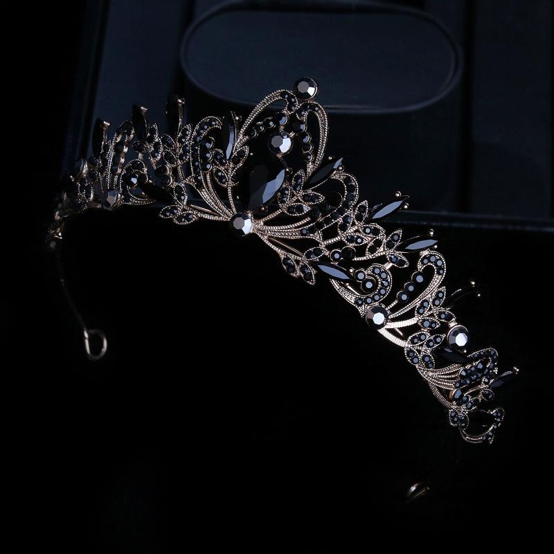 

Винтажная барочная повязка на голову с хрустальной короной для невесты, свадебный головной убор, корона на день рождения принцессы