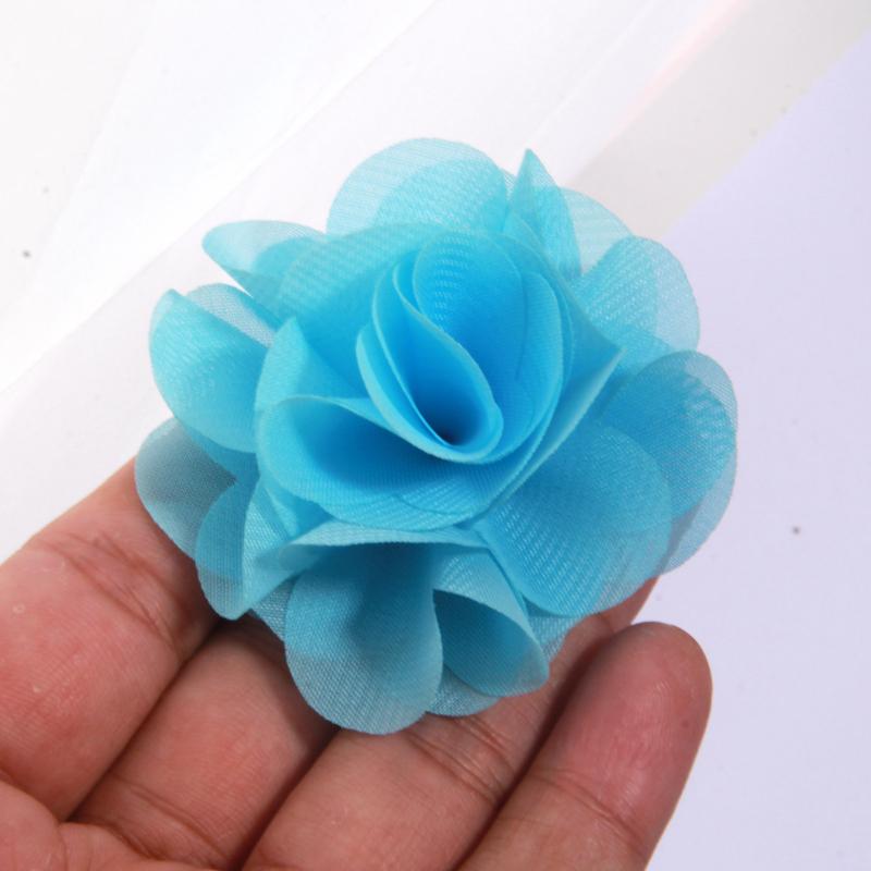10 Stück 2,6" Tüll Niedlich Handgefertigt Kern Organza Chiffon Stoff Künstliche Gaze Blume Hochzeitskleid Hüte Stirnband Brosche DIY Zuhause