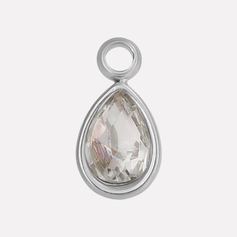 Geometry Water Droplets Pendant Shiny Rhinestone Stainless Steel Base Waterproof Charms For Jewelry Making Supplies DIY Bracelet