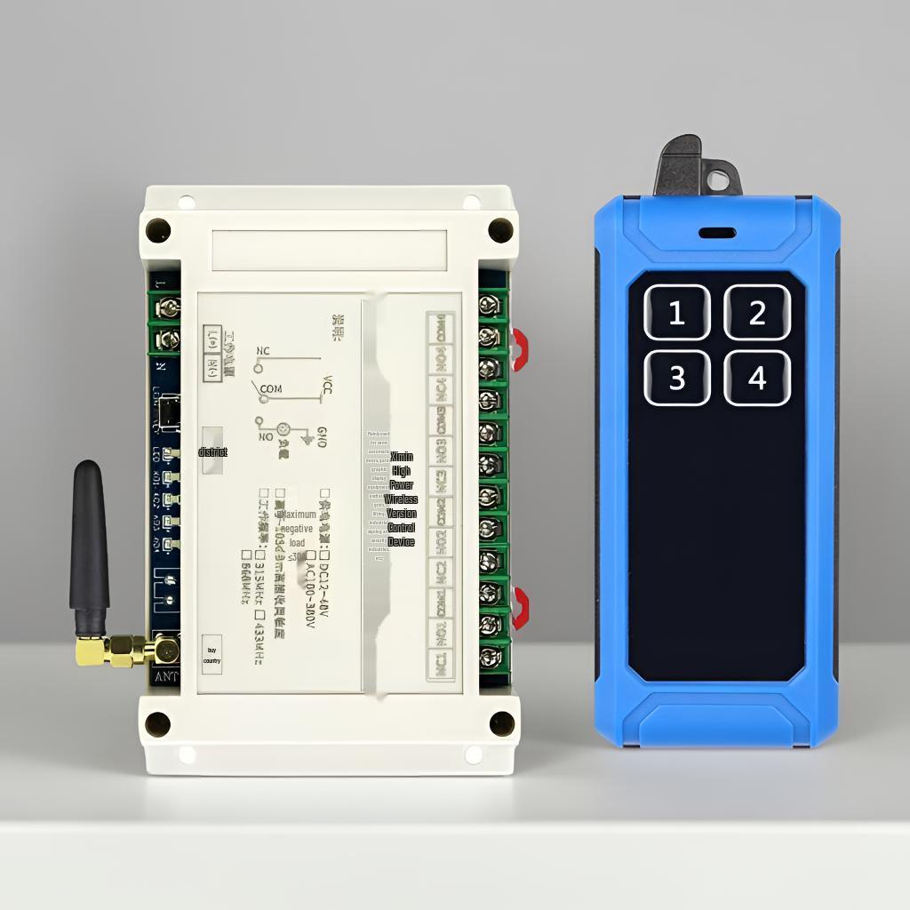 AC 100V-400V Four-Channel Wireless Remote Switch, 30A High Power Relay Motor Contactor