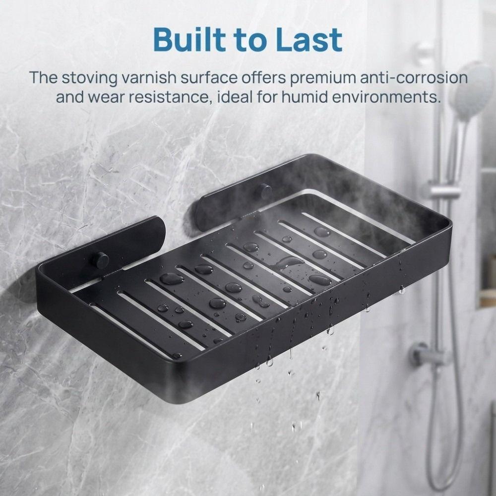 Stainless Steel Soap Holder Black Silver Gold Wall Mount Soap Tray Easy To Clean Round Corner Soap Drain Rack Home Dorm Hotel