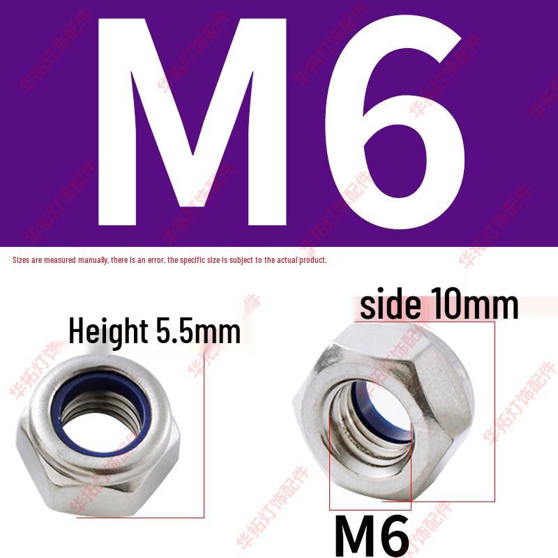 Blue Nylon Self-Locking Anti-Slip Hex Nut with Fine Thread