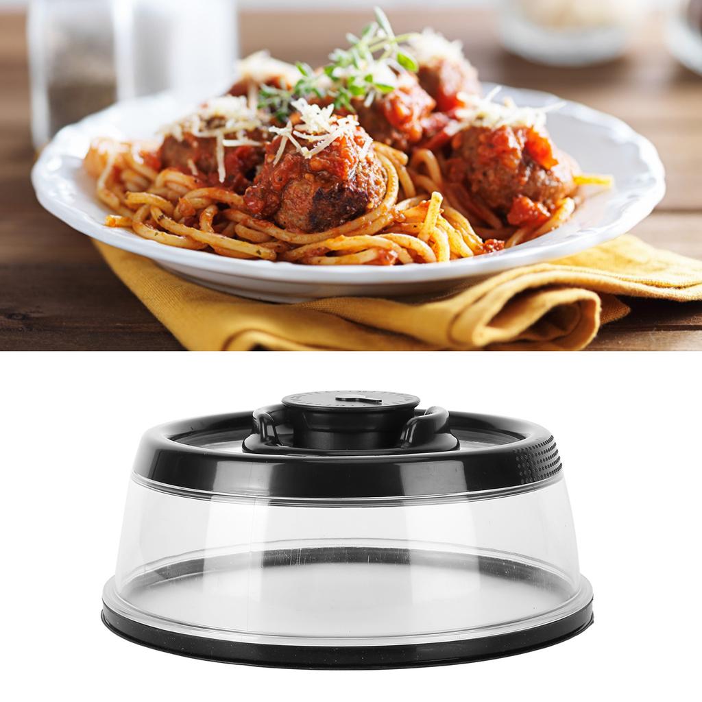 Vacuum Food    Cov  with FreshnessKeeping Film Food    Lid for Home Kitchen(Black )