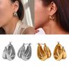 Elegant Double U Shaped Hoop Earrings for Women Waterproof Titaniums Steel Jewelry Gifts With 18K Gold Plating