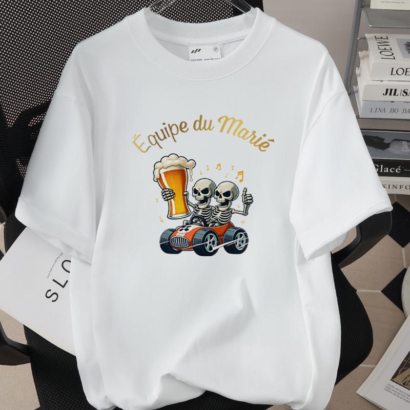 Future Groom Team Groom Short Sleeve Tees 260G 100 Cotton Tshirts French Mens EVG Single Farewell Wedding Party Tops M13
